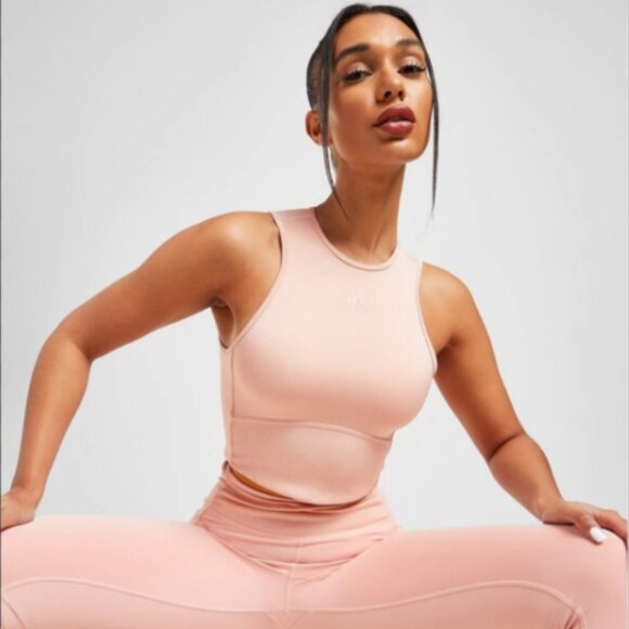 Brand New adidas Training Hyperglam ribbed Cut-Out crop top - Picture 15 of 16